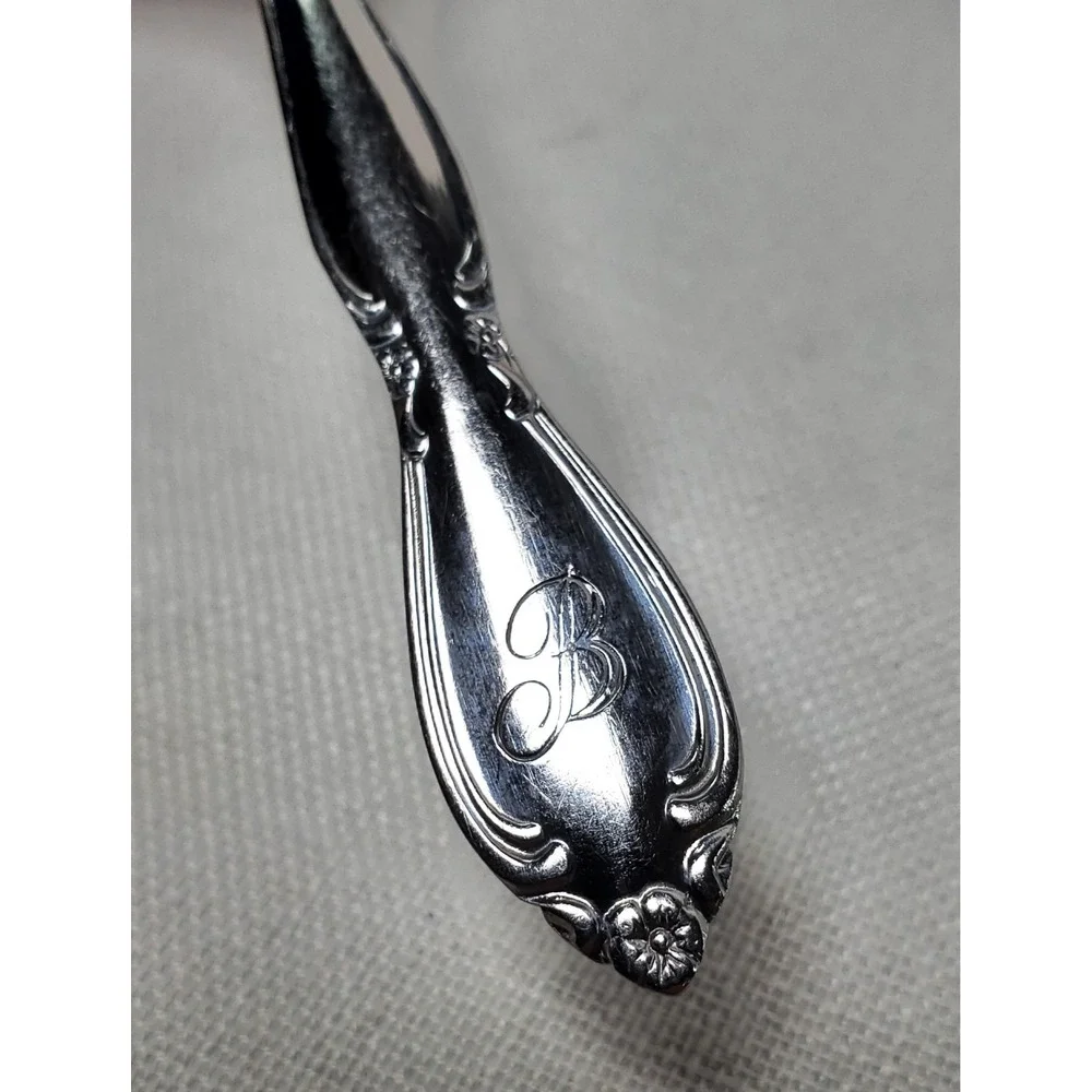 Vintage Stainless Steel Teaspoon Monogram B Floral Scroll Pattern Taiwan Replace